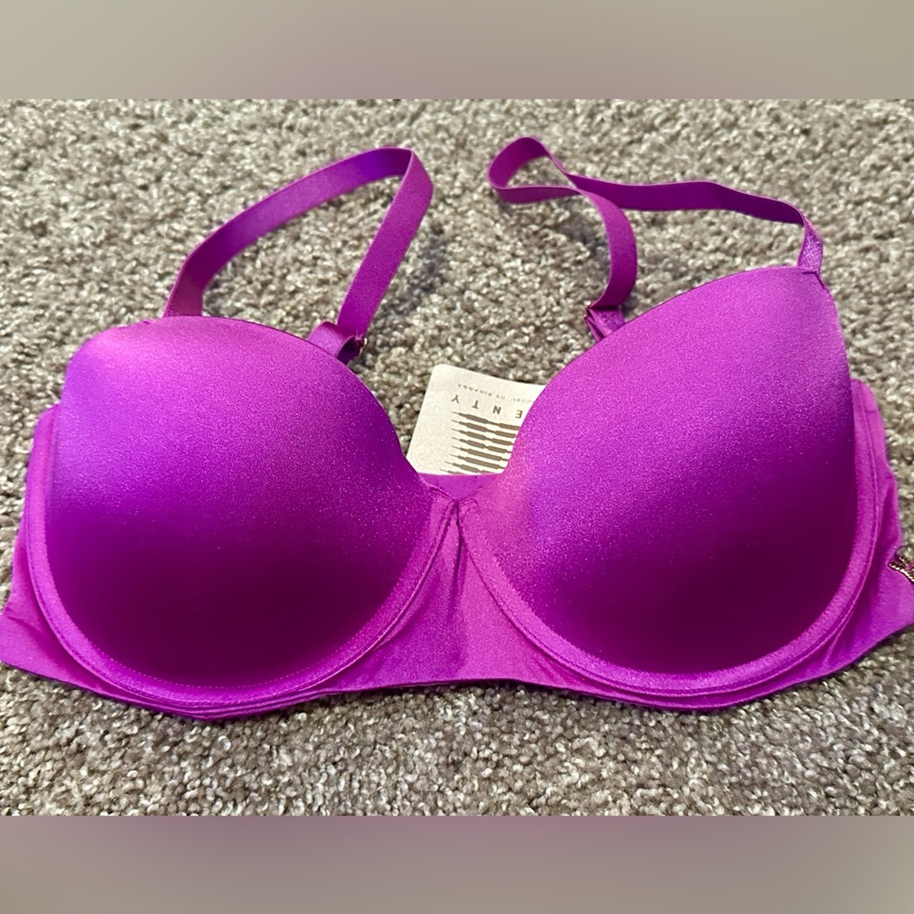 NWT Savage X Fenty 34DDD Purple Satin Balconette Bra